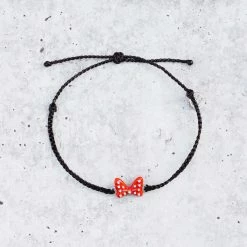 Disney Minnie Mouse Red Enamel Bow Charm Bracelet Disney Collection