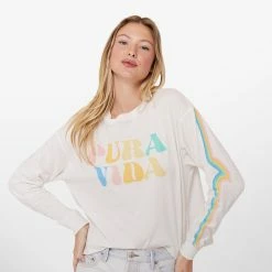 Pura Vida Bracelets Rainbow Wave Long Sleeve Boxy Tee