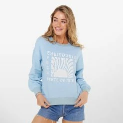 Pura Vida Bracelets California State Of Mind Oversized Crew Fleece