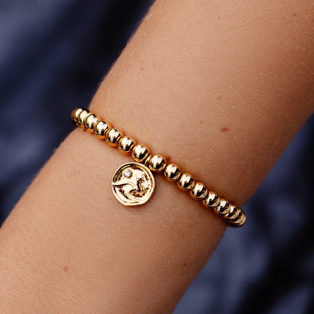 Best deal ❤️ Pura Vida Bracelets Wave Metal Stretch Bracelet 👏 4 Pura Vida Bracelets Wave Metal Stretch Bracelet