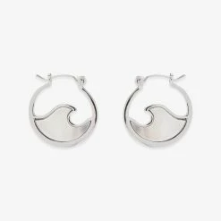 Pura Vida Bracelets Mother Of Pearl Mini Wave Hoop Earrings Best Sellers