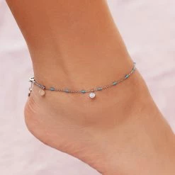 Pura Vida Bracelets Mini Coin Beaded Anklet