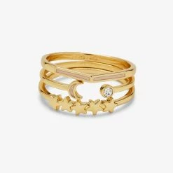 Pura Vida Bracelets Best Sellers Crescent Stars Ring Stack