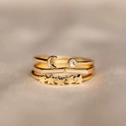 Pura Vida Bracelets Best Sellers Crescent Stars Ring Stack