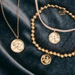 Pura Vida Bracelets Crystal Wave Coin Necklace