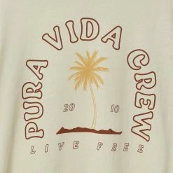 Pura Vida Bracelets Palm Long Sleeve Crew Tee Clothing