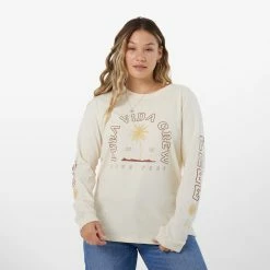Pura Vida Bracelets Palm Long Sleeve Crew Tee Clothing