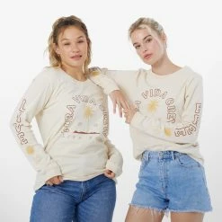 Pura Vida Bracelets Palm Long Sleeve Crew Tee Clothing