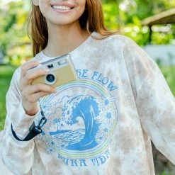 Pura Vida Bracelets Go With The Flow Long Sleeve Boxy Tee