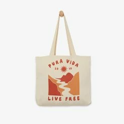 Pura Vida Bracelets Live Free Canvas Tote Best Sellers