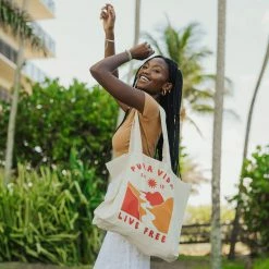 Pura Vida Bracelets Live Free Canvas Tote Best Sellers