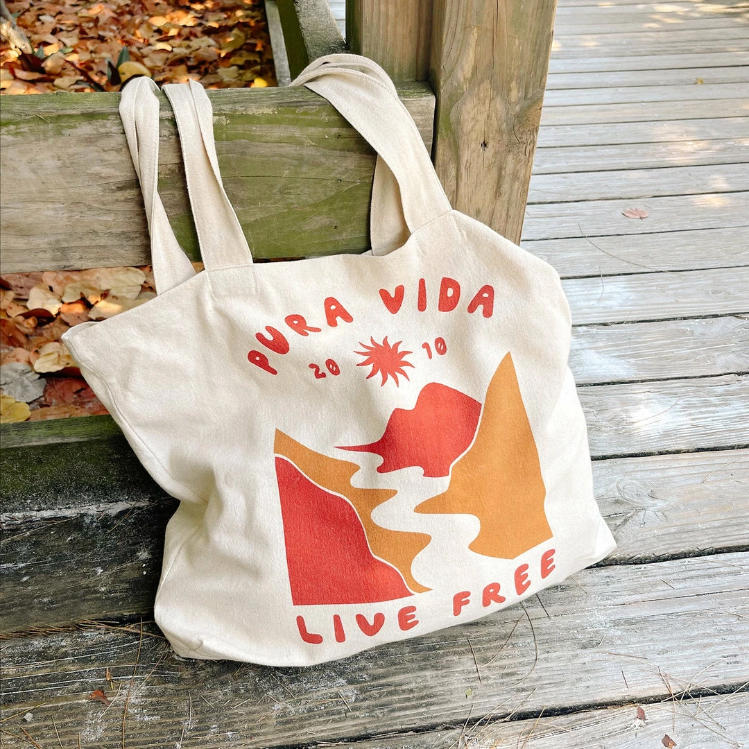 Best Sale ✨ Pura Vida Bracelets Live Free Canvas Tote Best Sellers 🥰 6 Pura Vida Bracelets Live Free Canvas Tote Best Sellers