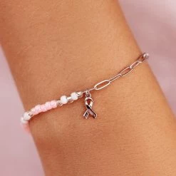 Charity Boarding 4 Breast Cancer Half N Half Bracelet