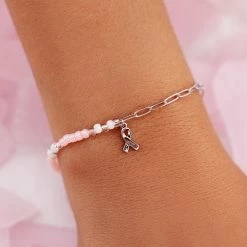 Charity Boarding 4 Breast Cancer Half N Half Bracelet