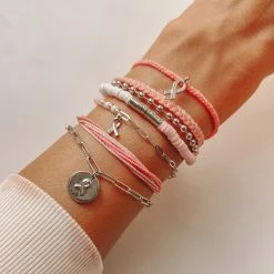 Charity Boarding 4 Breast Cancer Half N Half Bracelet