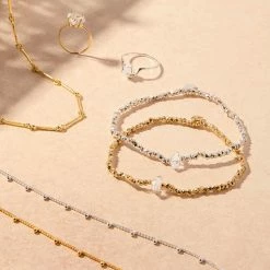 Demi Fine Herkimer Stretch Bead Bracelet