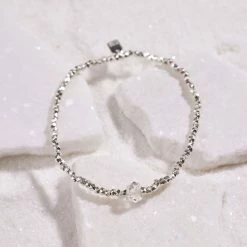 Demi Fine Herkimer Stretch Bead Bracelet