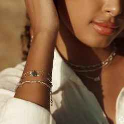 Demi Fine Herkimer Stretch Bead Bracelet