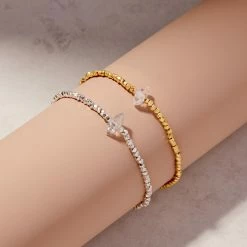 Demi Fine Herkimer Stretch Bead Bracelet