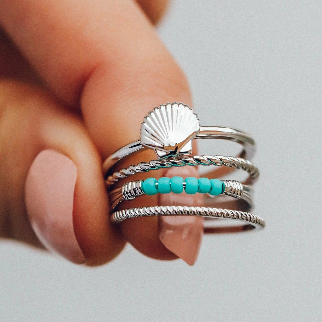 Deals π₯ Pura Vida Bracelets Shell Ring Stack Best Sellers π₯ 6 Pura Vida Bracelets Shell Ring Stack Best Sellers