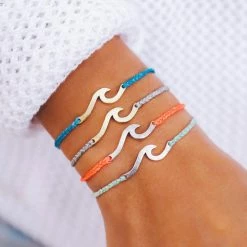 Pura Vida Bracelets Hammered Wave Charm Best Sellers