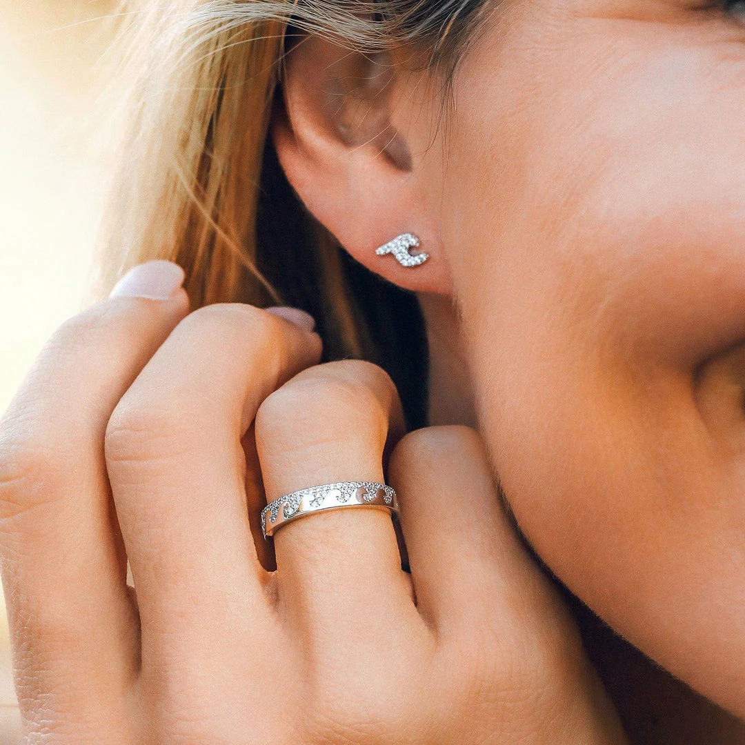 Buy π Pura Vida Bracelets Best Sellers Crystal Wave Earring & Ring Set π 4 Pura Vida Bracelets Best Sellers Crystal Wave Earring & Ring Set