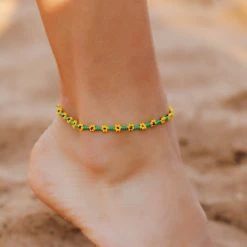 Pura Vida Bracelets Sunflower Seed Bead Anklet Best Sellers