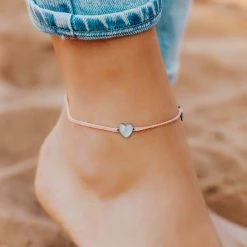 Pura Vida Bracelets Heart Of Pearl Anklet