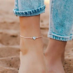 Pura Vida Bracelets Heart Of Pearl Anklet