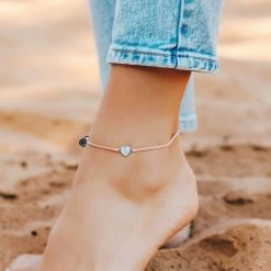 Pura Vida Bracelets Heart Of Pearl Anklet