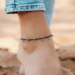 Pura Vida Bracelets Dangling Gems Anklet