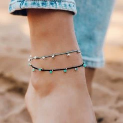 Pura Vida Bracelets Dangling Gems Anklet