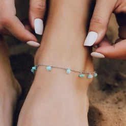 Pura Vida Bracelets Dangling Gem Chain Anklet Best Sellers