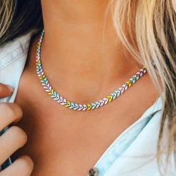 Spring 2021 Best Sellers Rainbow Chevron Choker