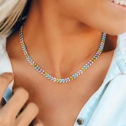 Spring 2021 Best Sellers Rainbow Chevron Choker