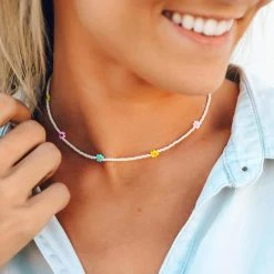 Spring 2021 Beaded Flower Choker