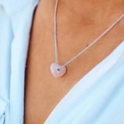 Spring 2021 Best Sellers Rose Quartz Heart Necklace