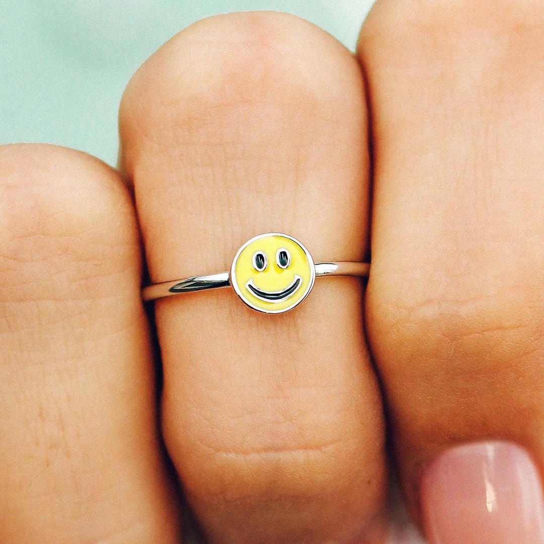 Hot Sale π₯ Spring 2021 Trending On TikTok Happy Face Ring π 4 Spring 2021 Trending On TikTok Happy Face Ring