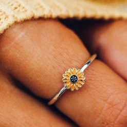 Spring 2020 Enamel Sunflower Ring