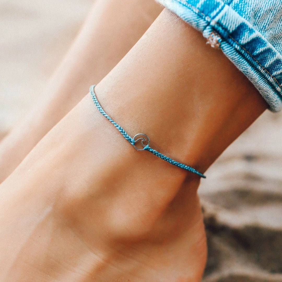 New π Pura Vida Bracelets Mini Wave Charm Anklet π 4 Pura Vida Bracelets Mini Wave Charm Anklet
