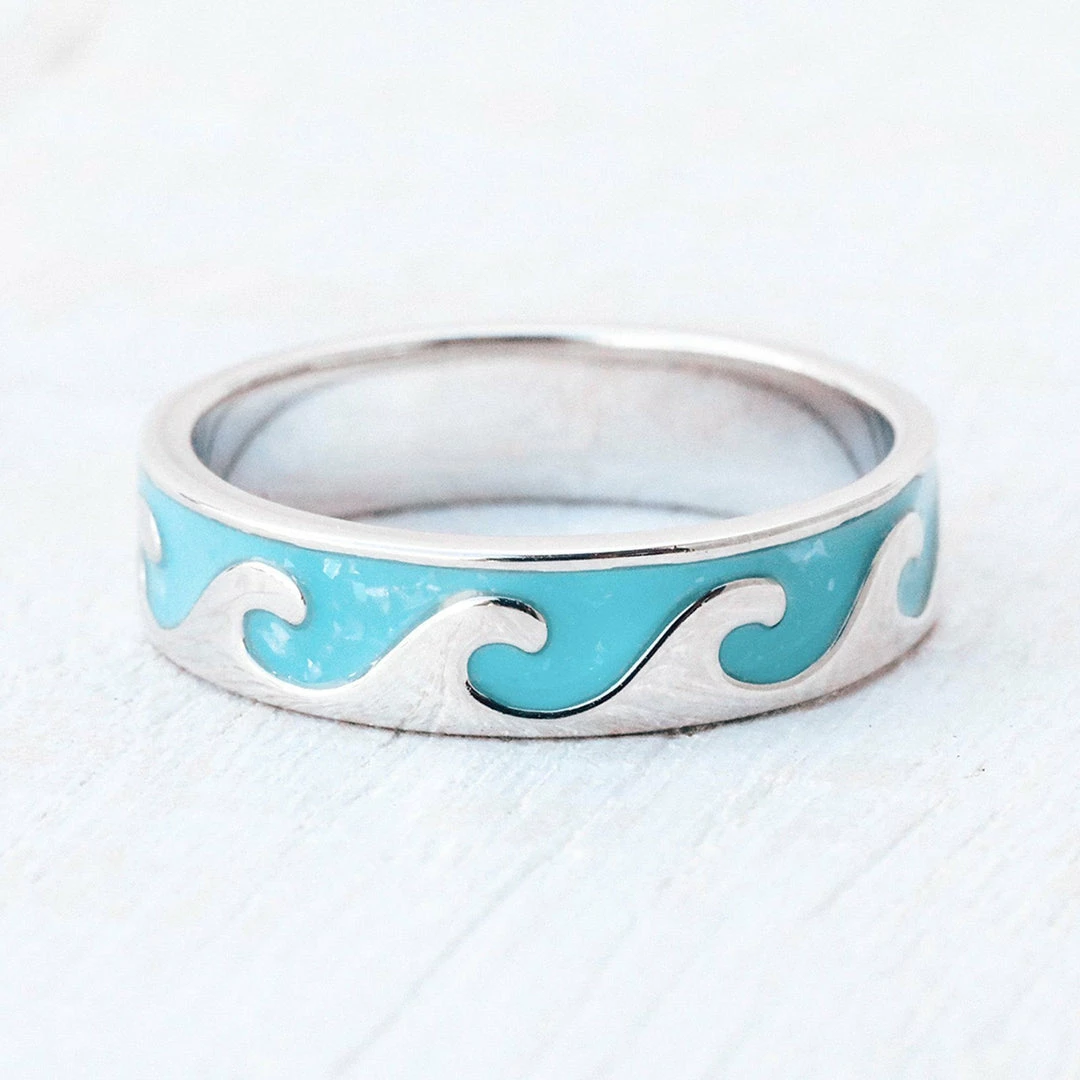 Best deal ❤️ Pura Vida Bracelets Best Sellers Reversible Enamel Wave Ring 👏 11 Pura Vida Bracelets Best Sellers Reversible Enamel Wave Ring