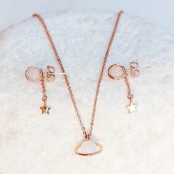 Pura Vida Bracelets Best Sellers Saturn Necklace & Earring Set