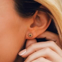 Spring 2020 Enamel Sunflower Stud Earrings