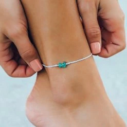 Spring 2020 Best Sellers Fluorite Raw Stone Anklet