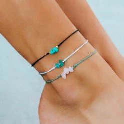 Spring 2020 Best Sellers Fluorite Raw Stone Anklet