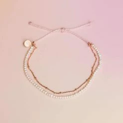 Pura Vida Bracelets Bitty Pearl Chain Anklet