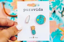 Pura Vida Bracelets Best Sellers Surf Check Pin Set