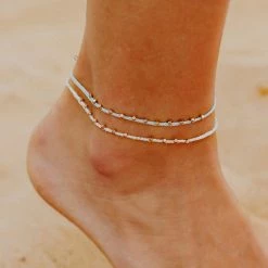 Pura Vida Bracelets Best Sellers Rose Gold Stitched Beaded Anklet