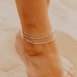 Pura Vida Bracelets Best Sellers Rose Gold Stitched Beaded Anklet