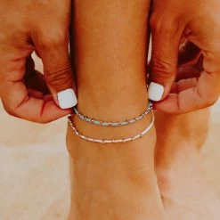 Pura Vida Bracelets Best Sellers Rose Gold Stitched Beaded Anklet